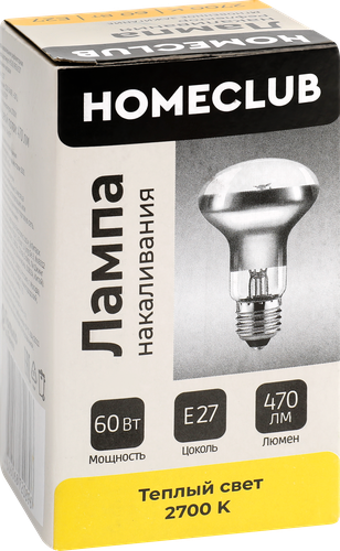 

Лампа накаливания Homeclub рефлекторная 60 Вт Е27 теплый свет
