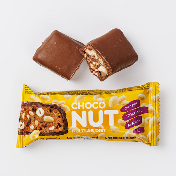 Батончик глазированный со вкусом Арахис и шоколад 50 г