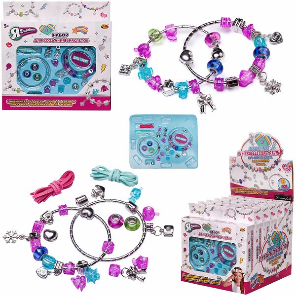Набор для создания украшений Abtoys Я дизайнер Собери браслетики 6 штук в дисплее