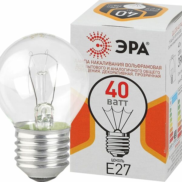 Лампа ЭРА шар 40Вт Е27 