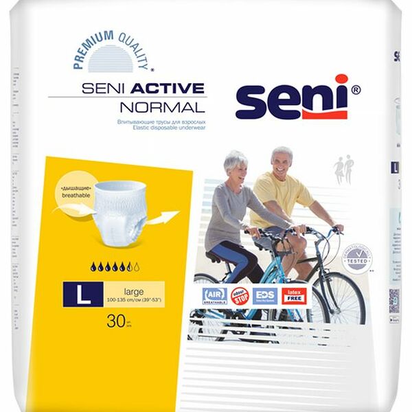 Трусы впитывающие для взрослых Seni Active Normal размер L 30 шт