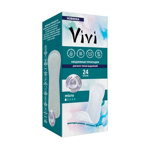 Прокладки Vivi Mini Micro удлиненные ежедневные 24 шт