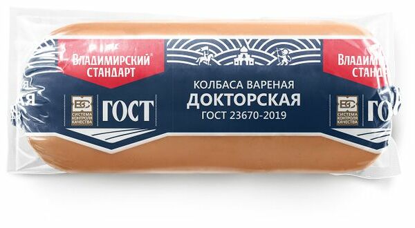 Колбаса Владимирский стандарт Докторская вареная, 500г