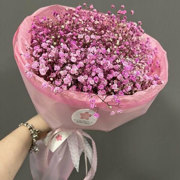 Букет из розовой гипсофилы