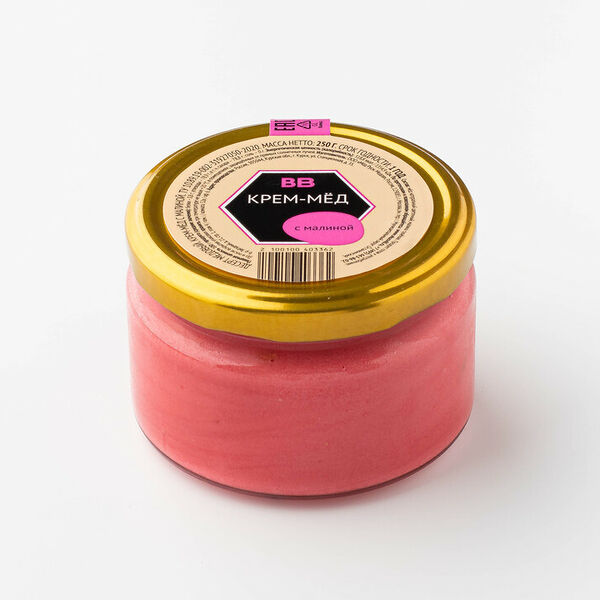 Крем-мед с малиной