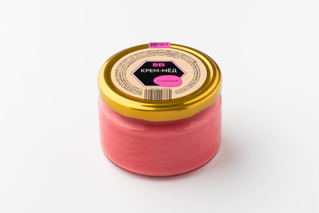 

Крем-мед с малиной