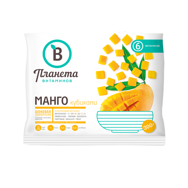 Манго кубики з/м Планета Витаминов 300 г