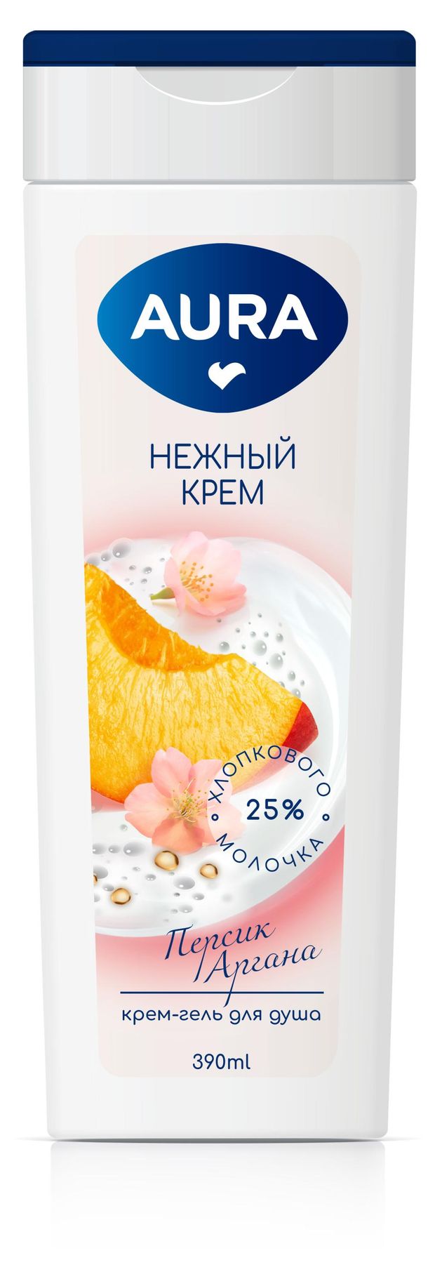 

Крем-гель для душа Aura Персик-Аргана 390 мл
