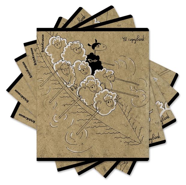 

Тетрадь Erich Krause Овечки клетка, 48 листов 1 шт. в ассортименте