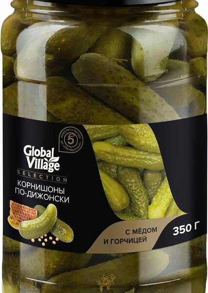 Корнишоны Global Village Selection По-Дижонски маринованные 350 г