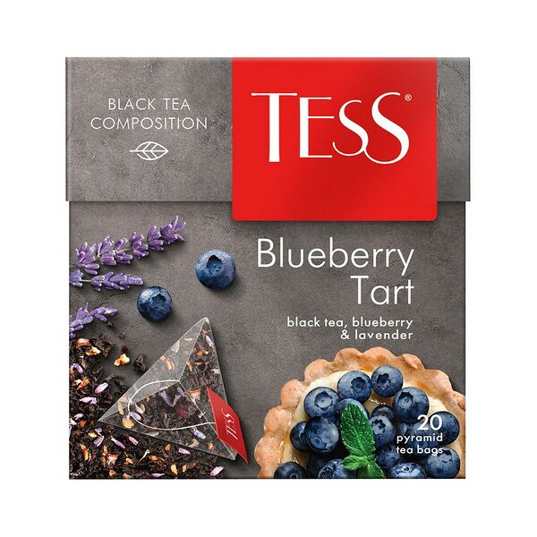 Чай Tess Blueberry Tart черный байховый аромат. с лавандой, яблоком и черникой 1,8*20