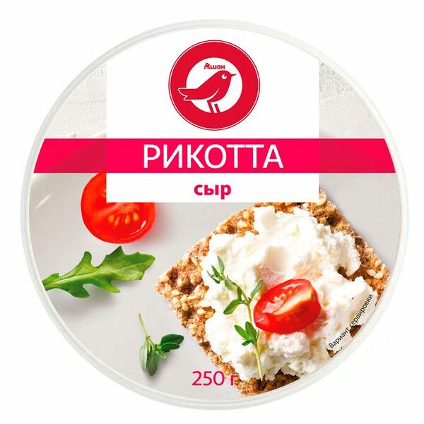 Сыр АШАН Красная птица Рикотта 25%