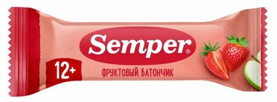 Фруктовый ломтик Земпер (Semper) Яблоко и клубника для питания детей раннего возраста 15 г