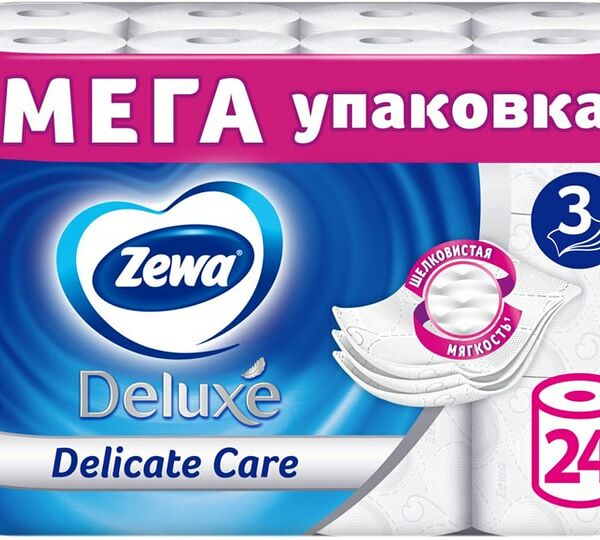 Туалетная бумага Zewa Deluxe 24 рулона 3 слоя