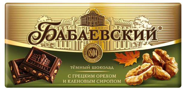 

Шоколад Бабаевский темный с грецким орехом и кленовым сиропом 90 г
