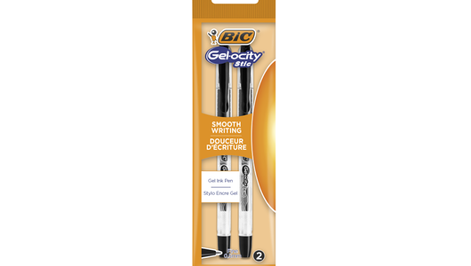 Ручки гелевые Bic Gel-Ocity Stic цвет: чёрный 0,5 мм, 2 шт, 20г