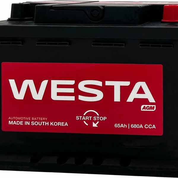 Аккумулятор WESTA Korea (AGM 65 L2) 65 Ач 680 А обратная полярность