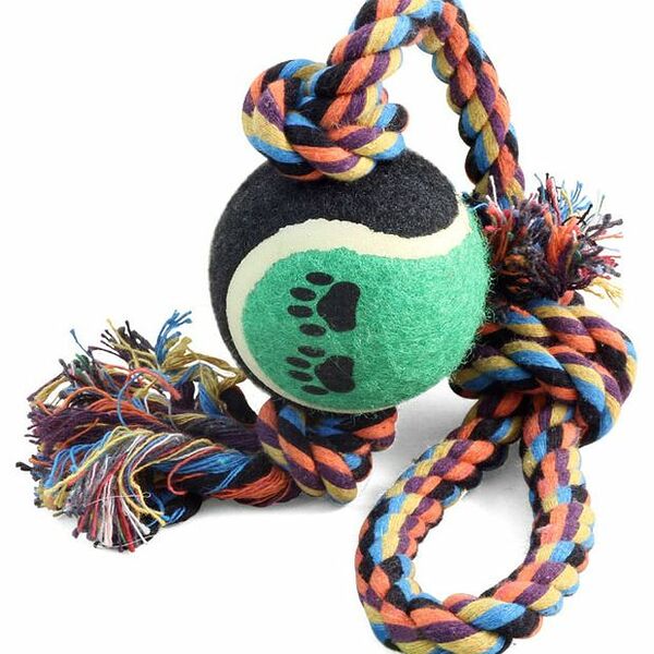 Игрушка для собак Верёвка Triol 2 кольца и 2 мяча, d65/300 мм