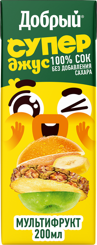 

Сок Добрый Active kid мультифруктовый 200 мл