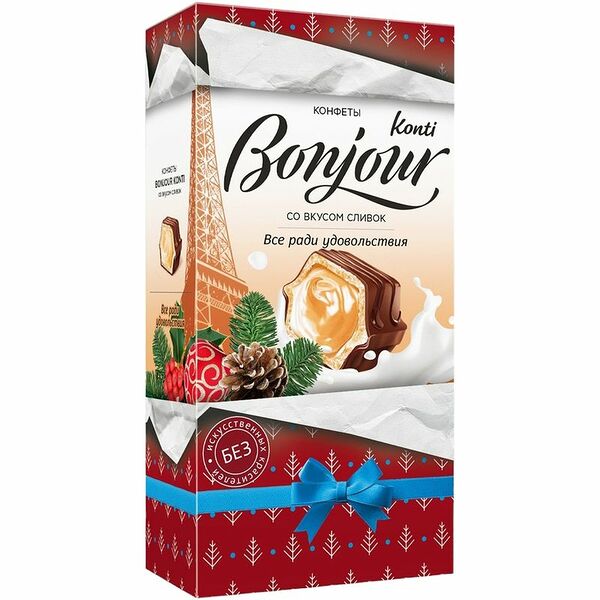 Конфеты Konti Bonjour со вкусом сливок 80 г