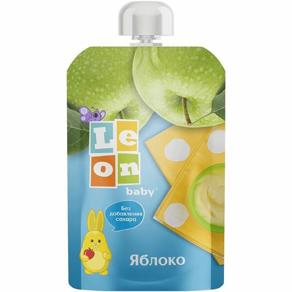 Пюре Leon Baby яблочное с 4 месяцев, 90г