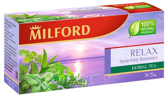 

Чайный напиток Milford Relax Мята-Розмарин, 35 г, 20 пакетиков