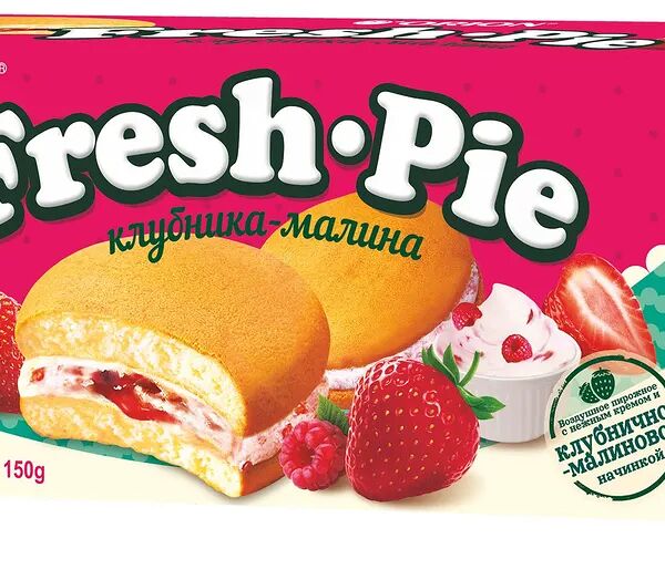 Пирожное Orion бисквитное с клубнично-малиновой начинкой Fresh Pie 150 г