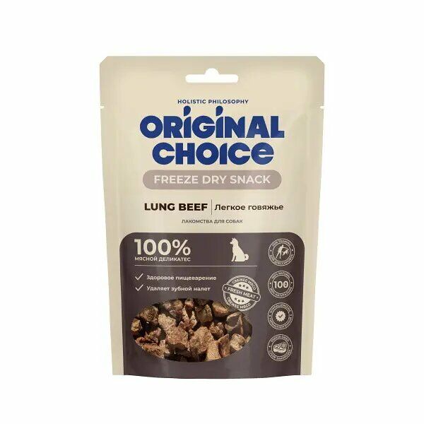Лакомство Organic Choice легкое говяжье для собак 30г