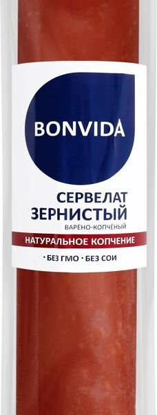 Колбаса варено-копченая Bonvida Сервелат зернистый