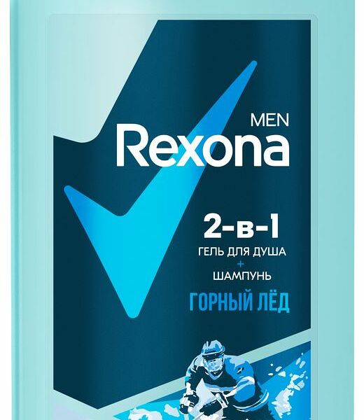 Гель для душа и шампунь Rexona Men 2в1 горный лед 490 мл