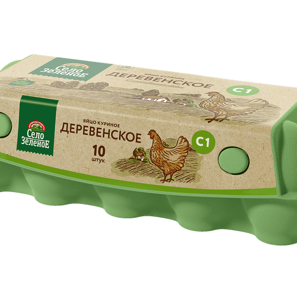 Яйцо куриное Село Зелёное Деревенское С1, 10 шт, 600 г