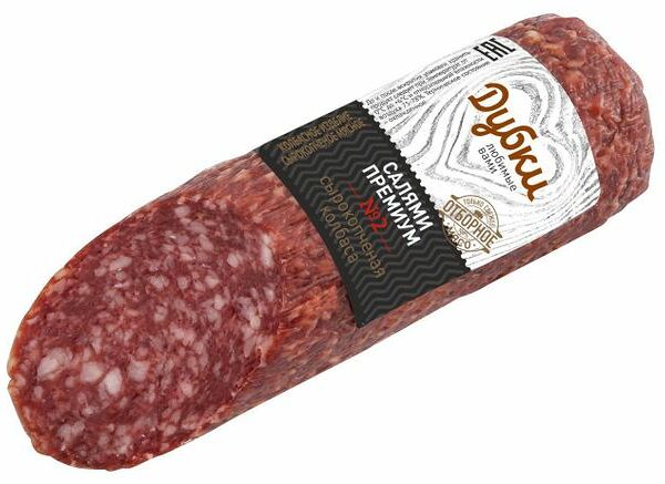 Колбаса Дубки Салями Премиум сырокопченая, 200 г