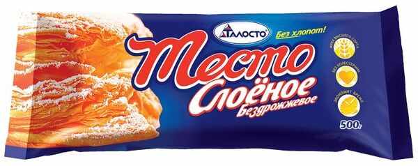 Тесто слоеное Талосто Без хлопот, бездрожжевое, 500 г