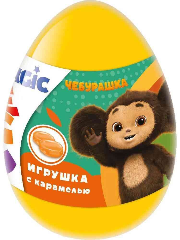 

Конфеты карамель Конфитрейд Чебурашка в пластиковом яйце с игрушкой в ассортименте 10 г