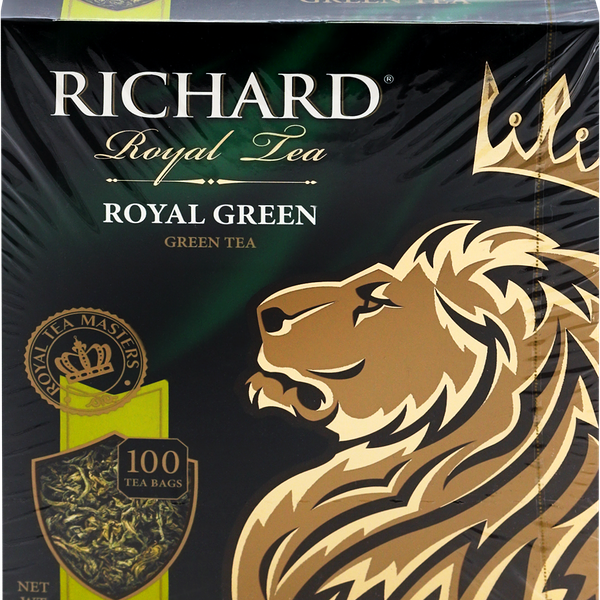 Чай зеленый Richard Royal Green 100 пакетиков, 200г