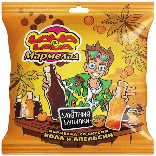 Мармелад Lava Lava Улетные бутылки Кола и апельсин 50г