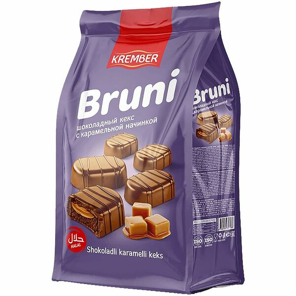 Кекс Krember Bruni карамель с начинкой глазированный, 190г