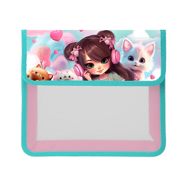 Папка для тетрадей пластик А5ф Hatber  Слушай музыку! 2 отделения 240х205х75мм на липучке в индив упак AMp_06056