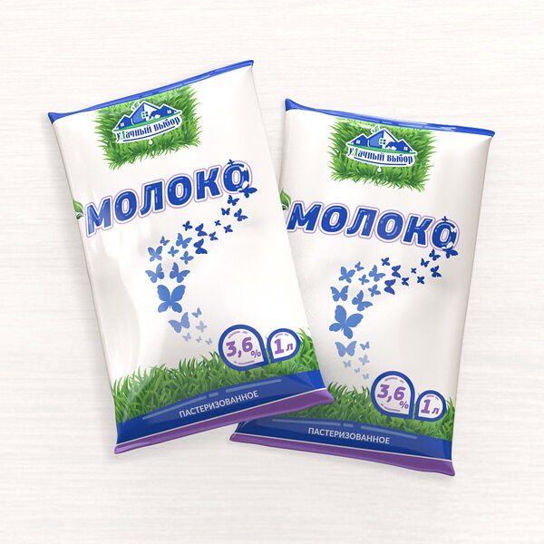 Молоко паст Удачный выбор 3,6 % пленка 1л Кобрин МСЗ