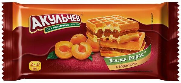 Вафли Акульчев Венские с абрикосом