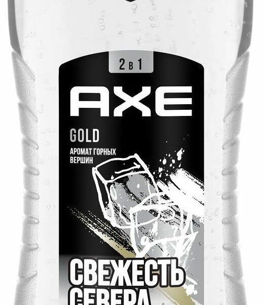 Гель для душа и шампунь мужской Axe Gold свежесть леса и горного воздуха, 250 мл