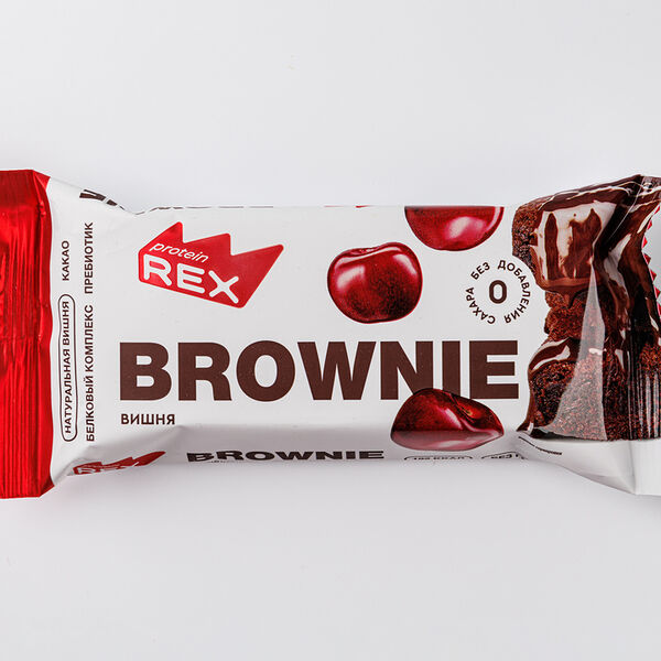 Пирожное Protein Rex Brownie вишневое протеиновое 50 г