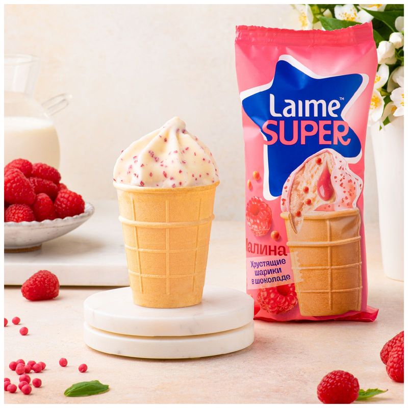 

Мороженое молочное Laime Малина хрустящие шарики в шоколаде 4% 110 г