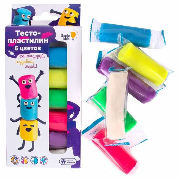 Тесто-пластилин Genio Kids Набор 6 цветов