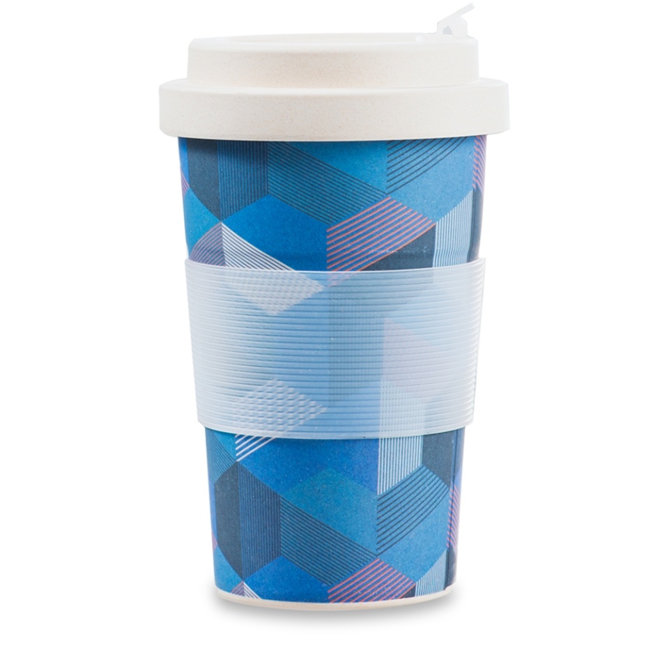 

Кружка бамбуковая Eco Chic Треугольник голубая