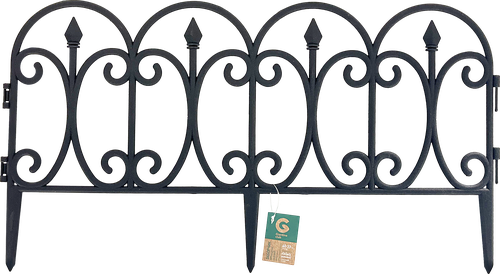 

Заборчик-ограждение садовый Giardino Club 60х33 см, черный, арт. 1602