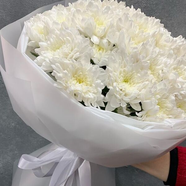 Белоснежный букет хризантем