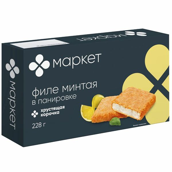 Филе минтая в панировке мороженое Маркет, 228г