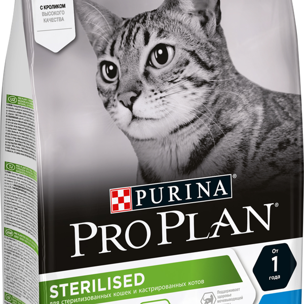 Корм сухой для взрослых кошек PURINA PRO PLAN Adult Кролик, для стерилизованных и кастрированных, 3кг