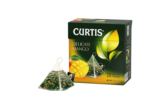 Чай зеленый Curtis Delicate Mango в пирамидках, 20х1.8г